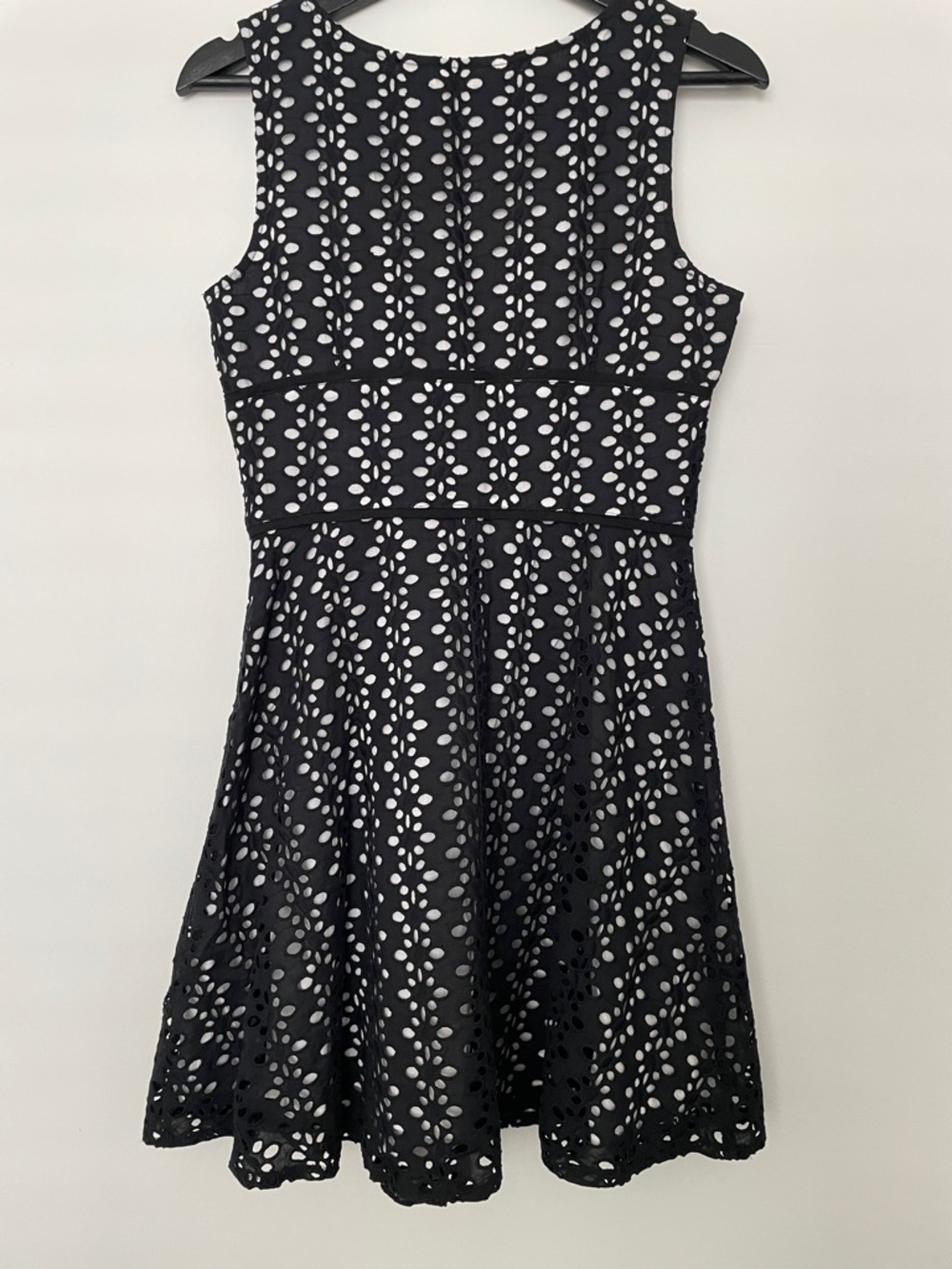 BB Dakota Black Eyelet Fit-and-Flare Midi Dress - Picture 2 of 6